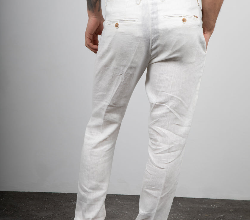 Pantalone GIANNI LUPO-MICHIGAN BIANCO