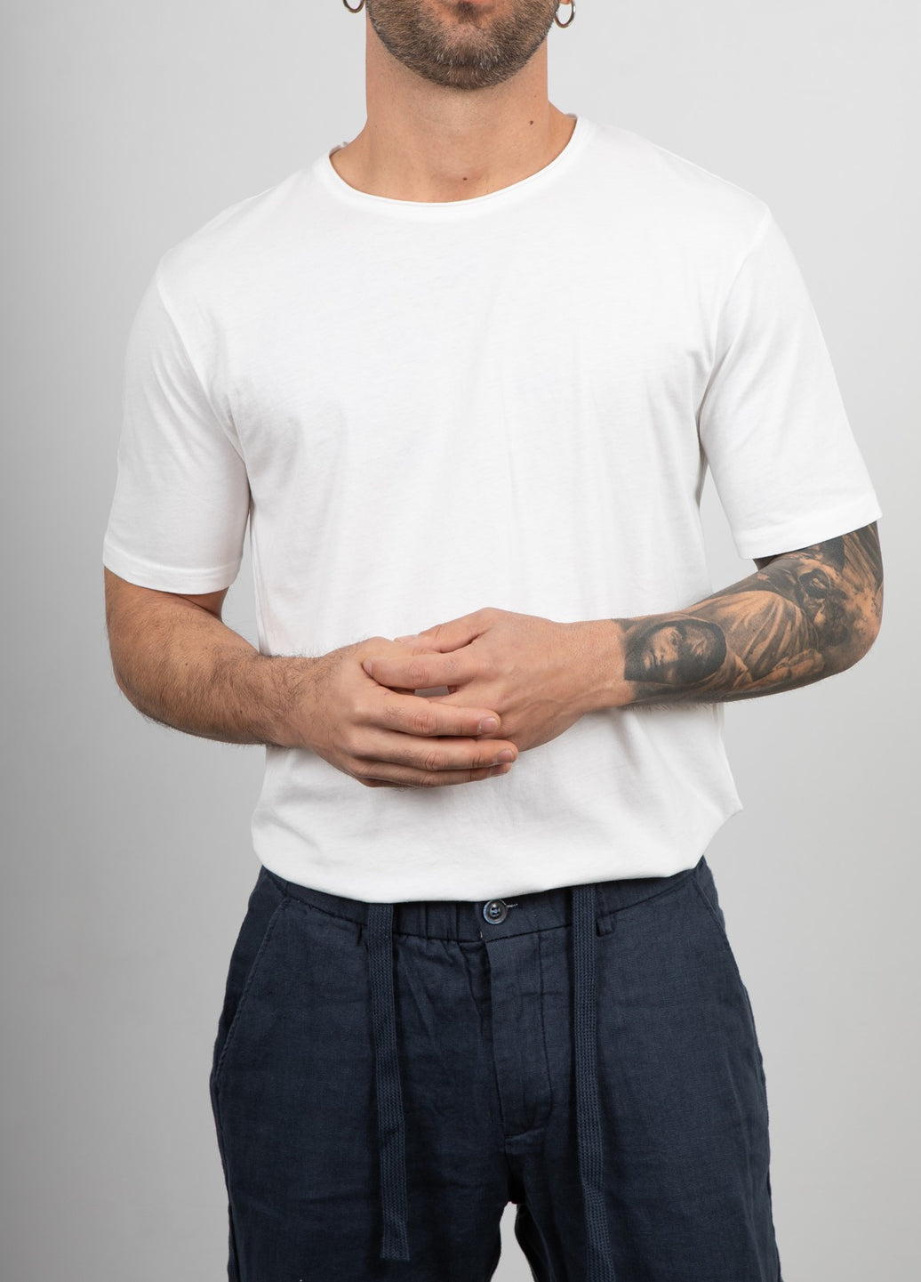 T-shirt taglio vivo GIANNI LUPO - GL893F BIANCA