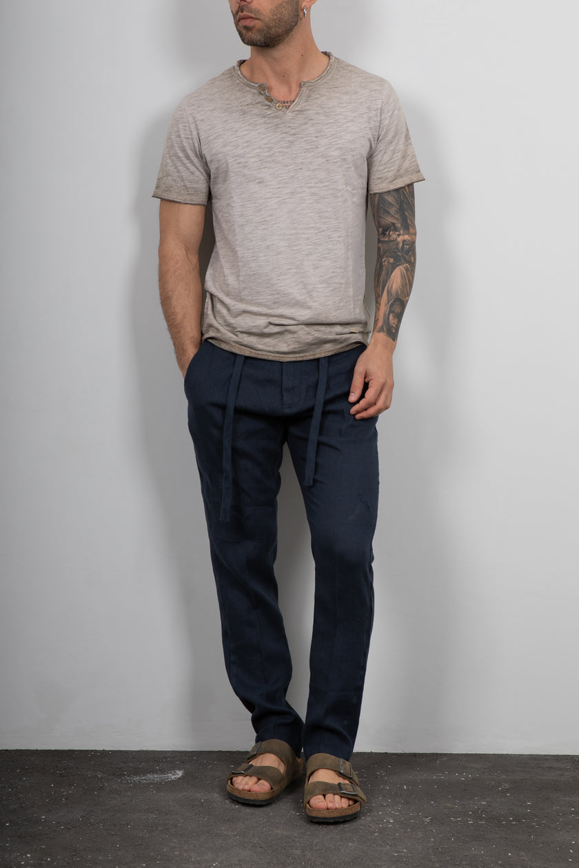 T-shirt serafino GIANNI LUPO - LT19232 CAMEL