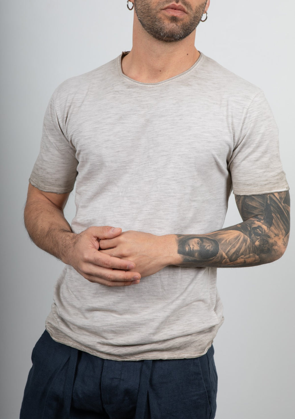 T-shirt taglio vivo GIANNI LUPO - GM107310 CAMEL