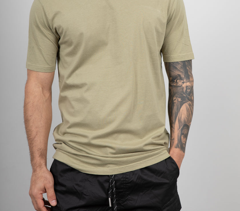 T-shirt taglio vivo GIANNI LUPO - GL893F MILITARY