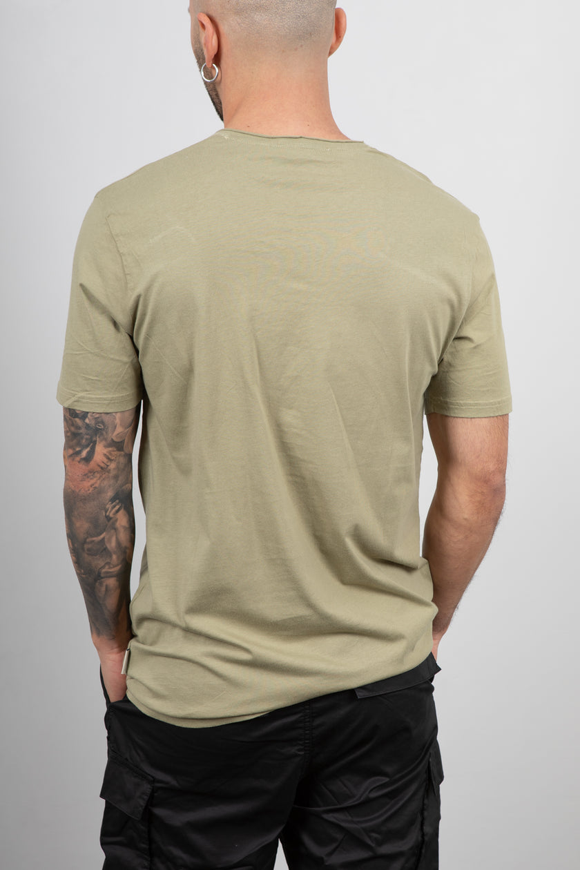 T-shirt taglio vivo GIANNI LUPO - GL893F MILITARY
