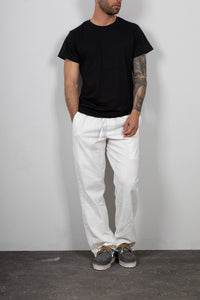 Pantaloni in lino WOODBIRD - 2416-202 OFF WHITE