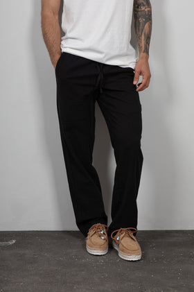 Pantaloni in lino WOODBIRD - 2416-202 BLACK