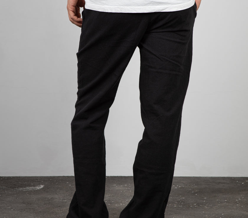 Pantaloni in lino WOODBIRD - 2416-202 BLACK