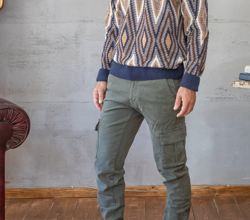 Pantalone cargo SQUAD2 - MILITARE ARGENTATI