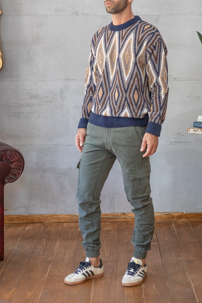 Pantalone cargo SQUAD2 - MILITARE ARGENTATI