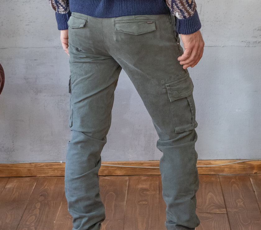 Pantalone cargo SQUAD2 - MILITARE ARGENTATI