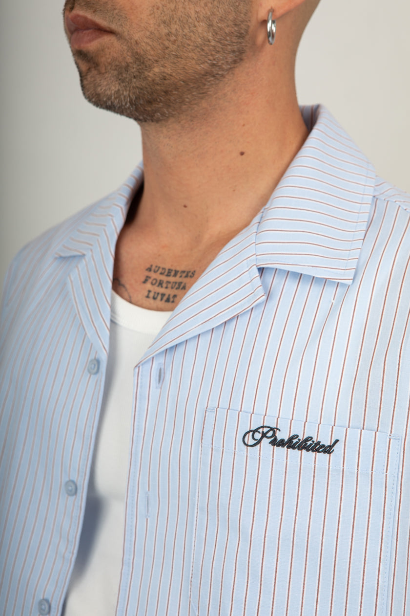 Camicia Mezza Manica PROHIBITED-1280110 LIGHT BLUE