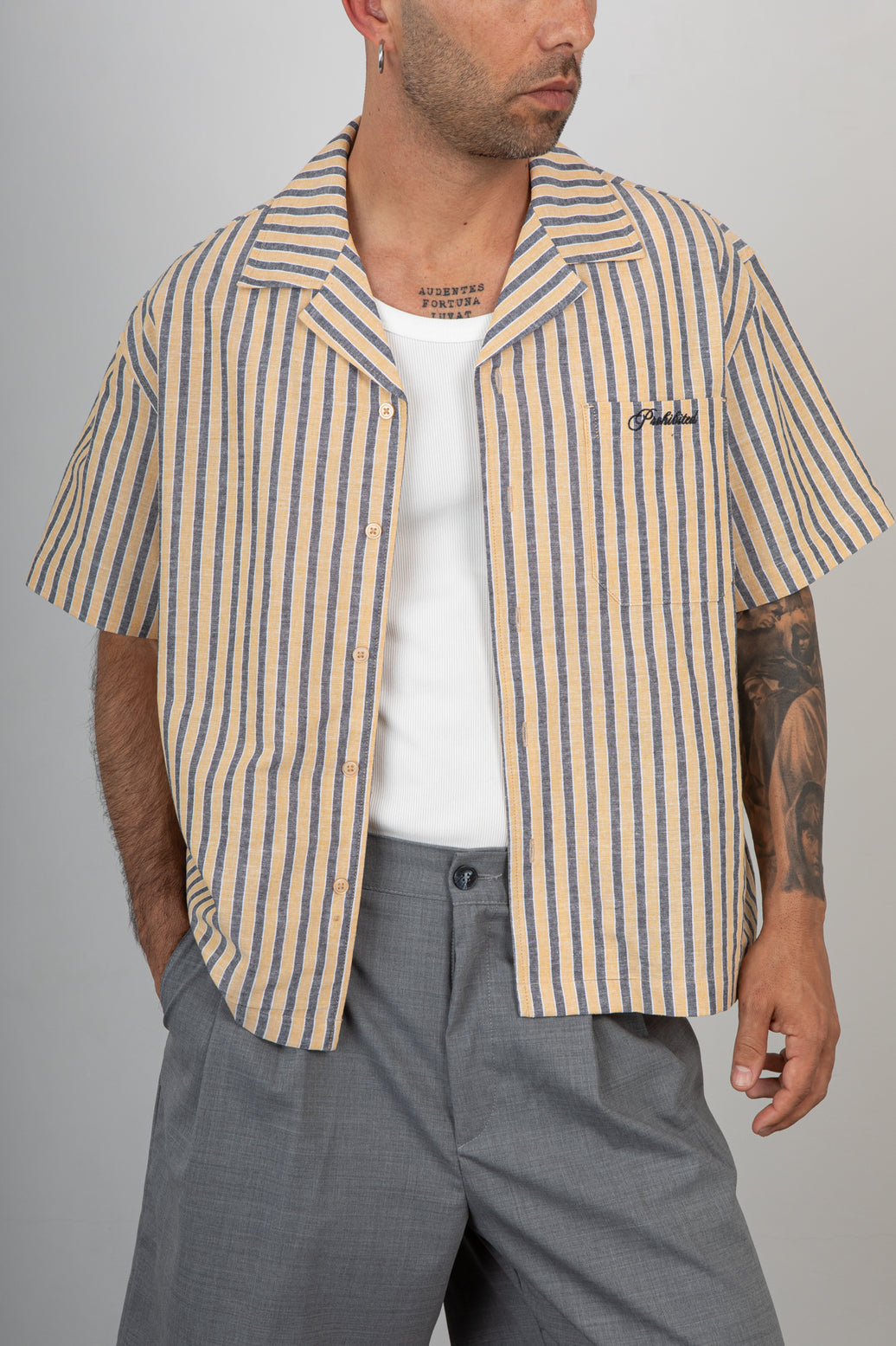 Camicia Mezza Manica PROHIBITED-1280110 YELLOW