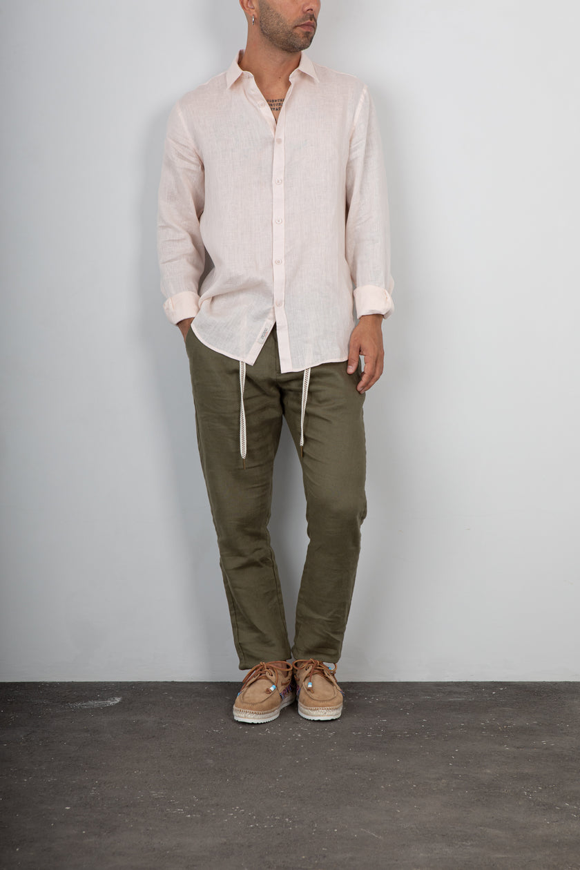 Camicia lino GIANNI LUPO - GL7619S ROSA