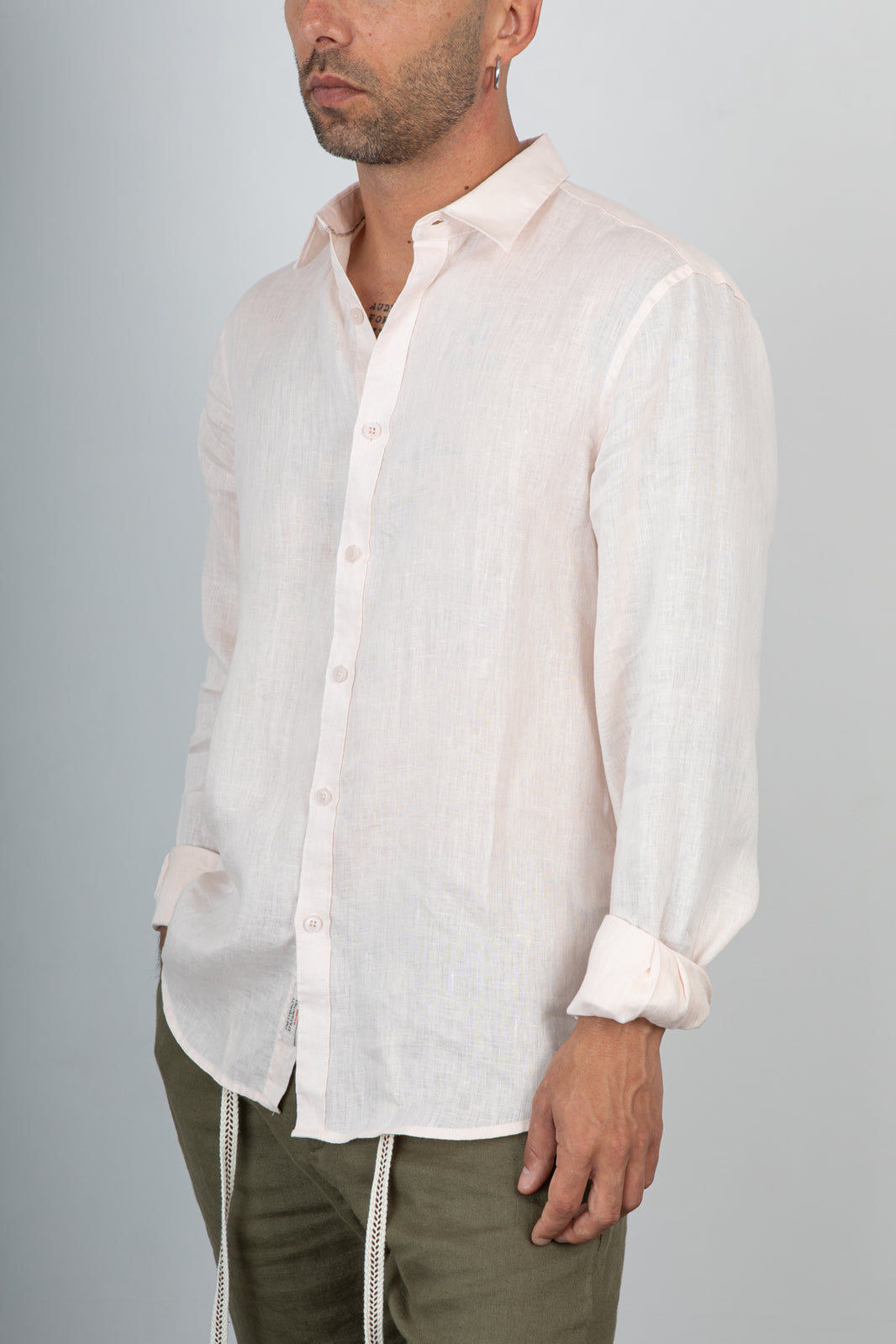 Camicia lino GIANNI LUPO - GL7619S ROSA
