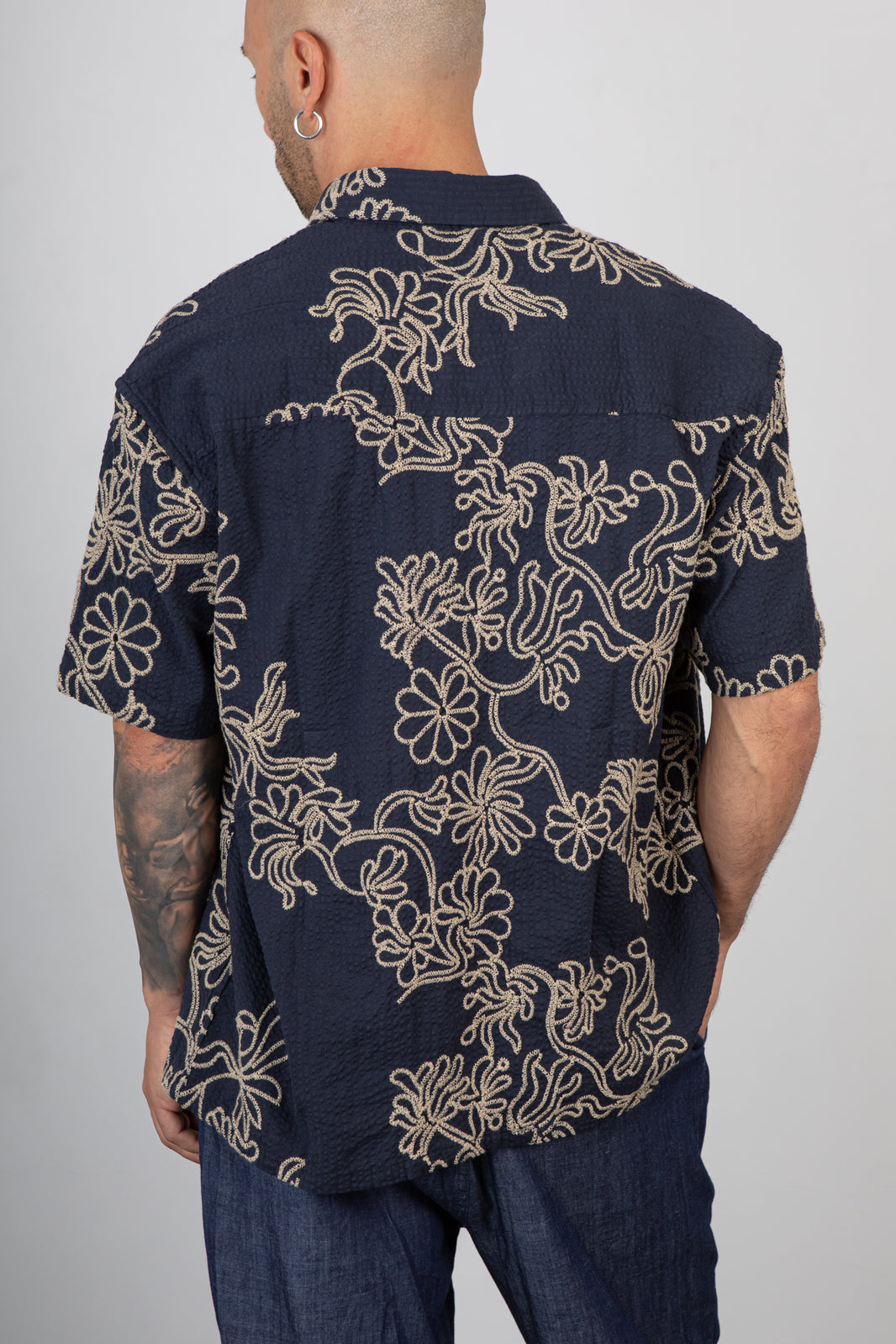 ANERKJENDT embroidered shirt - 902324 SKY CAPTAIN