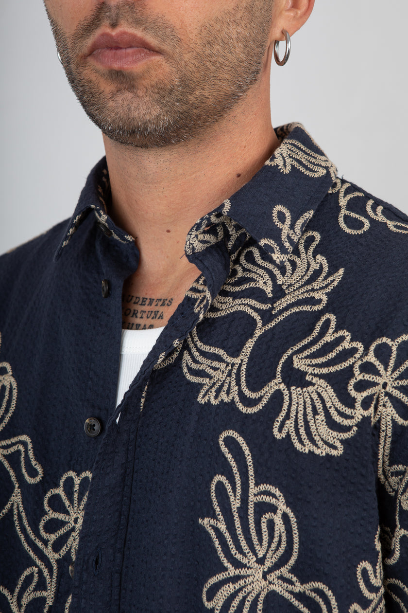 Camicia ricamata ANERKJENDT - 902324 SKY CAPTAIN