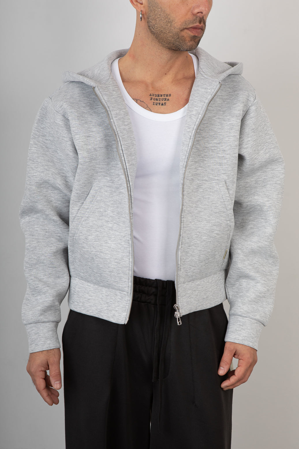 Felpa scuba WOODBIRD - 2616-610 LIGHT GREY MELANMGE