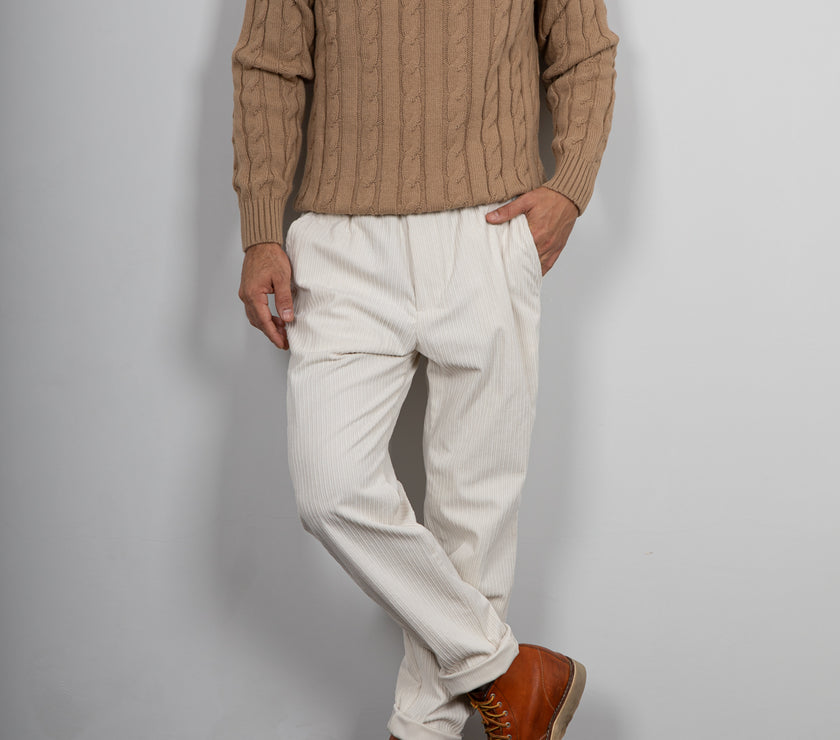 Pantalone in velluto rocciatore SQUAD2 - PANNA MILO