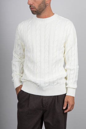 Maglione a trecce TELAMIRA - PANNA MA2050