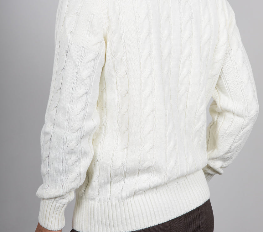 Maglione a trecce TELAMIRA - PANNA MA2050