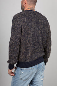 Maglione costa inglese TELAMIRA - BLU/CAMMELLO MA2060