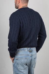 Maglione a trecce TELAMIRA - BLU MA2050