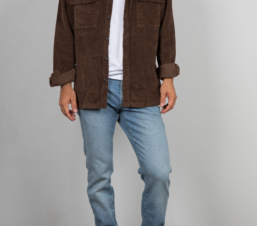 Giacca camicia velluto GIANNI LUPO - COFFEE GL7820S