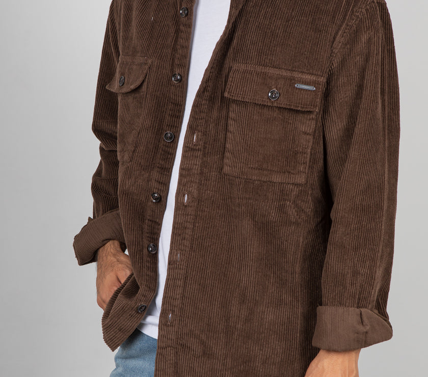 Giacca camicia velluto GIANNI LUPO - COFFEE GL7820S