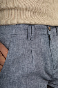 Pantalone misto lino TREZ - PURO-2233 DENIM 769