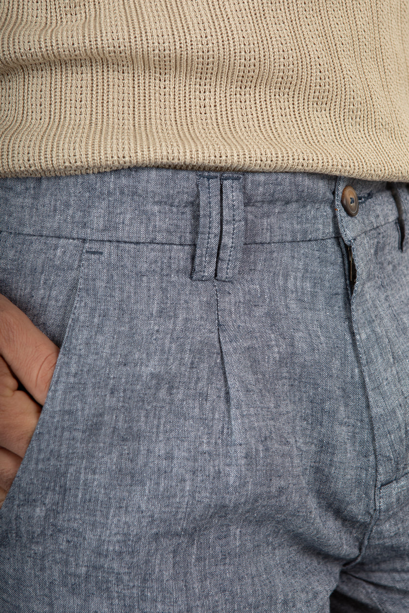 Pantalone misto lino TREZ - PURO-2233 DENIM 769