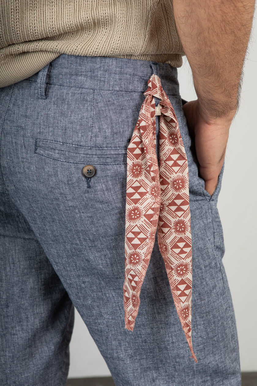 Pantalone misto lino TREZ - PURO-2233 DENIM 769