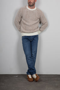 Maglione costa inglese TELAMIRA - BIANCO/BISCOTTO MA2060