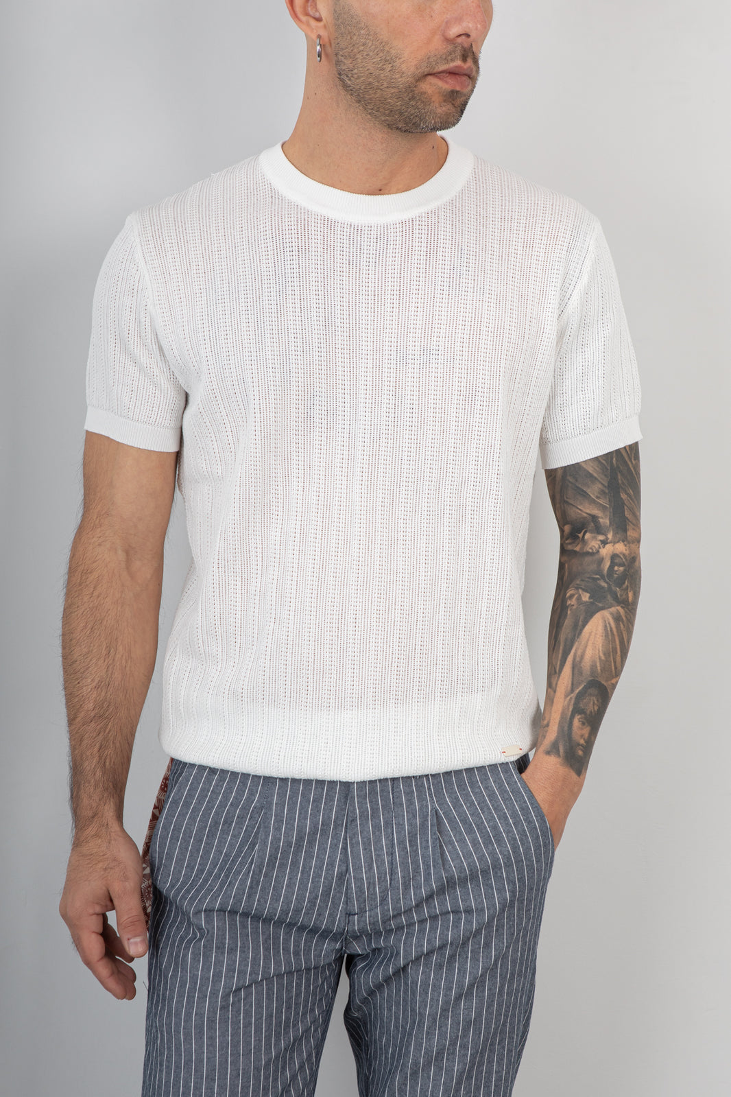 T-shirt traforata GIANNI LUPO - GL35338 BIANCO