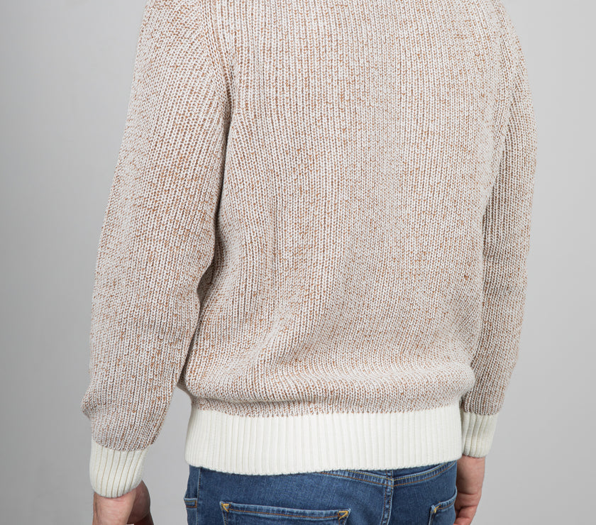 Maglione costa inglese TELAMIRA - BIANCO/BISCOTTO MA2060