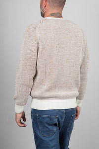 Maglione costa inglese TELAMIRA - BIANCO/BISCOTTO MA2060