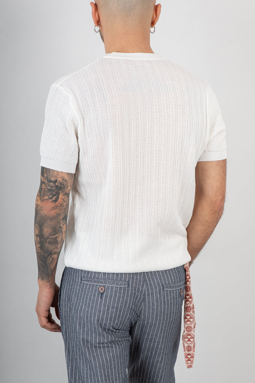 T-shirt traforata GIANNI LUPO - GL35338 BIANCO