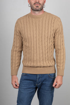 Maglione a trecce TELAMIRA - CAMMELLO MA2050