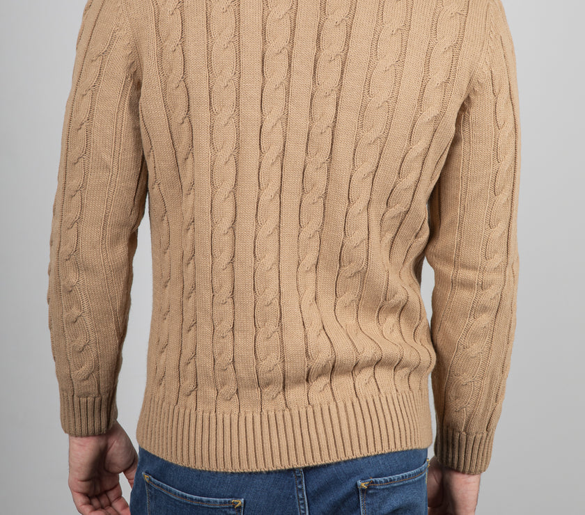 Maglione a trecce TELAMIRA - CAMMELLO MA2050