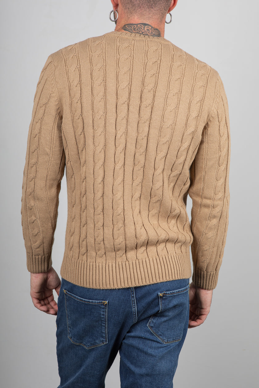 Maglione a trecce TELAMIRA - CAMMELLO MA2050