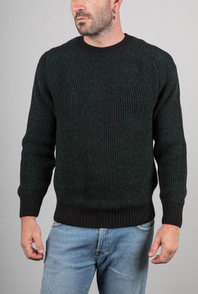 Maglione costa inglese TELAMIRA - NERO/VERDE MA2060