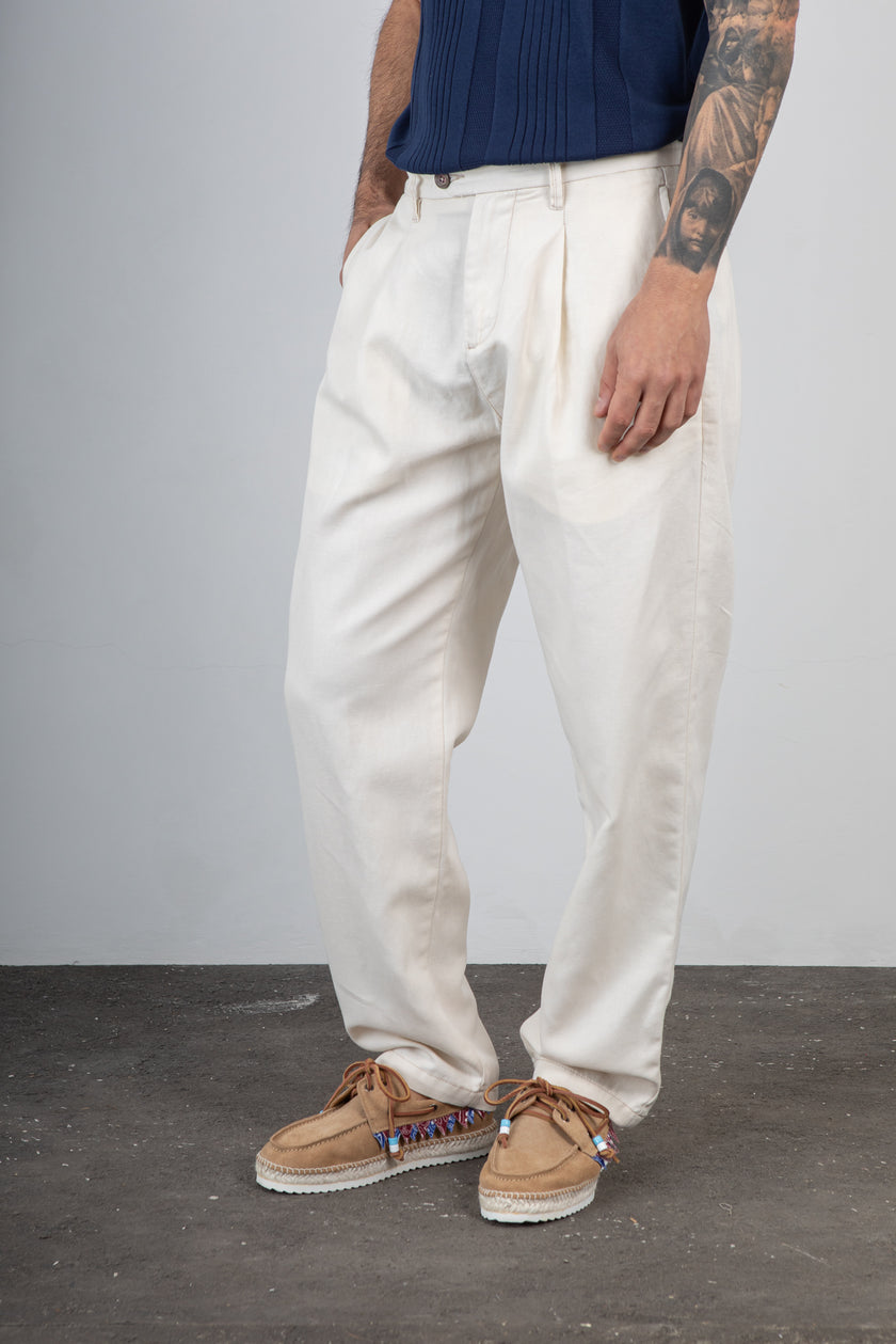Pantalone misto lino TREZ - PLUTO-2215 NATURALE 623