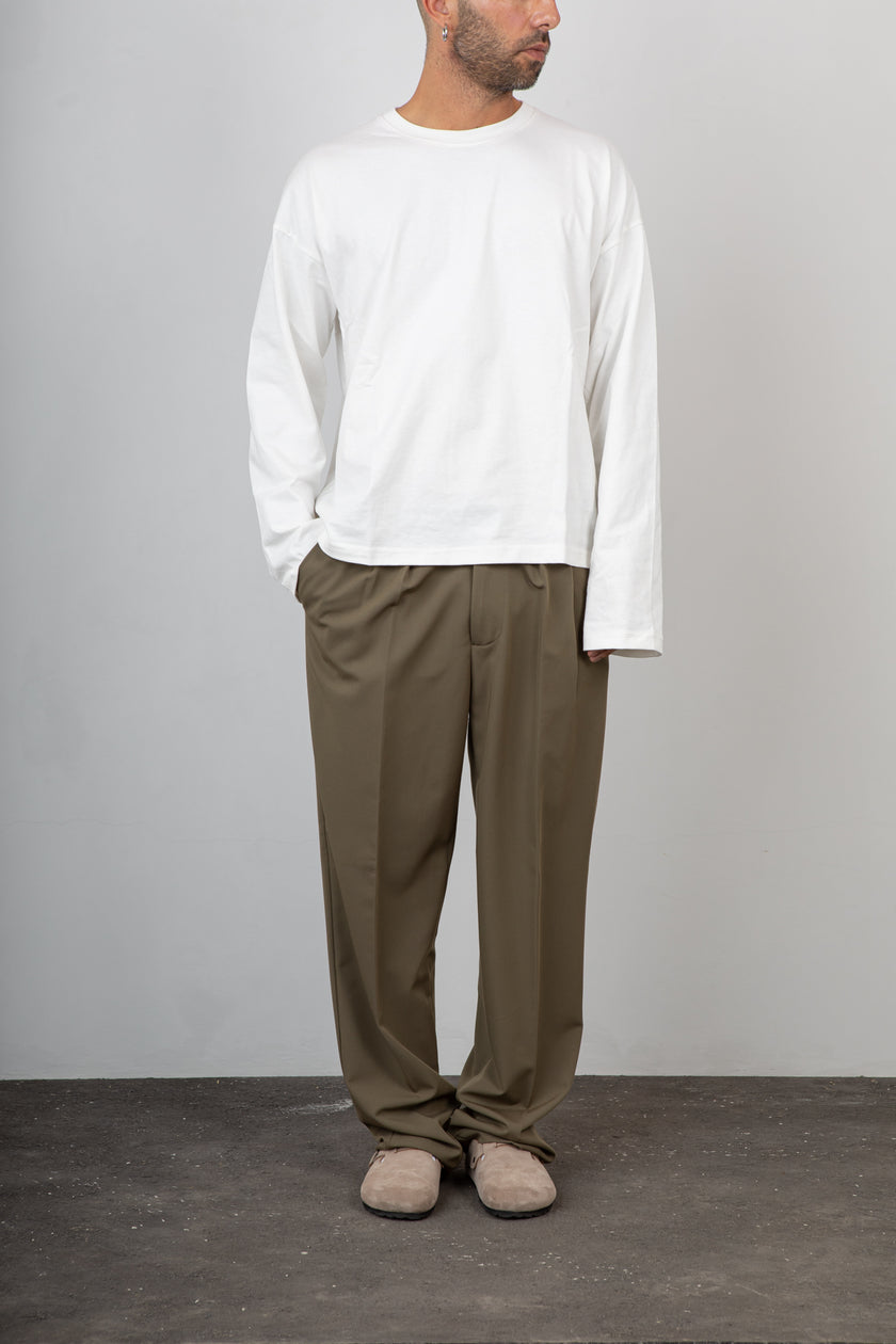 Pantalone palazzo doppia pince STILOSOPHY - MILO VERDE MILITARE