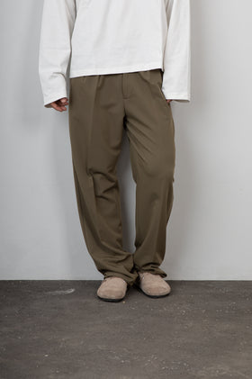 Pantalone palazzo doppia pince STILOSOPHY - MILO VERDE MILITARE