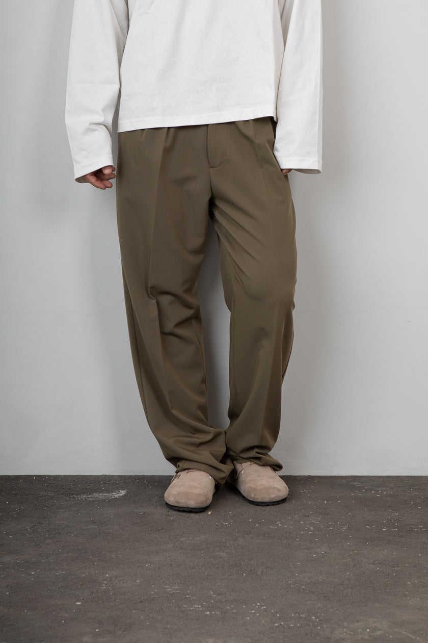 Pantalone palazzo doppia pince STILOSOPHY - MILO VERDE MILITARE