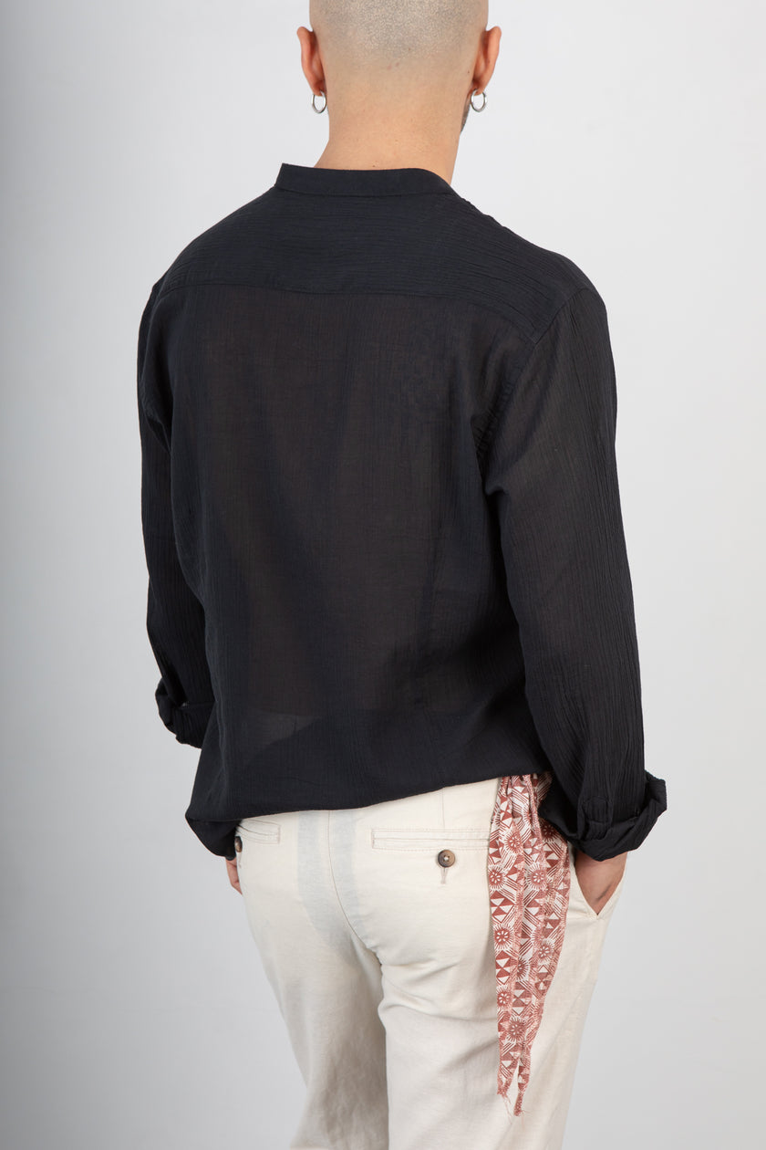 Camicia coreana TREZ - CENZO NERO 267