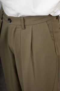 Pantalone palazzo doppia pince STILOSOPHY - MILO VERDE MILITARE