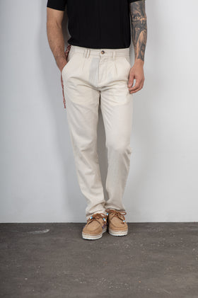 Pantalone misto lino TREZ - PURO-2233 ECRU' 614