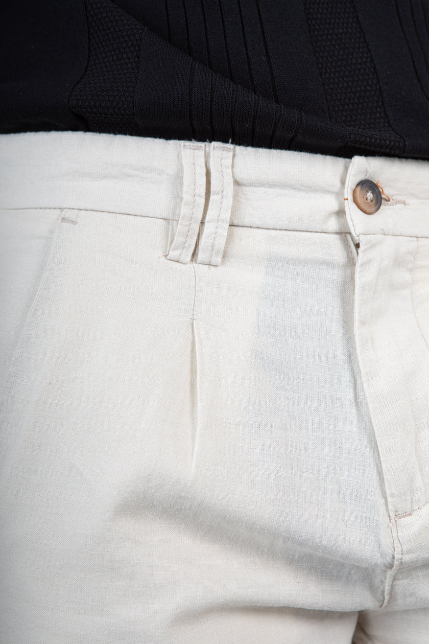 Pantalone misto lino TREZ - PURO-2233 ECRU' 614