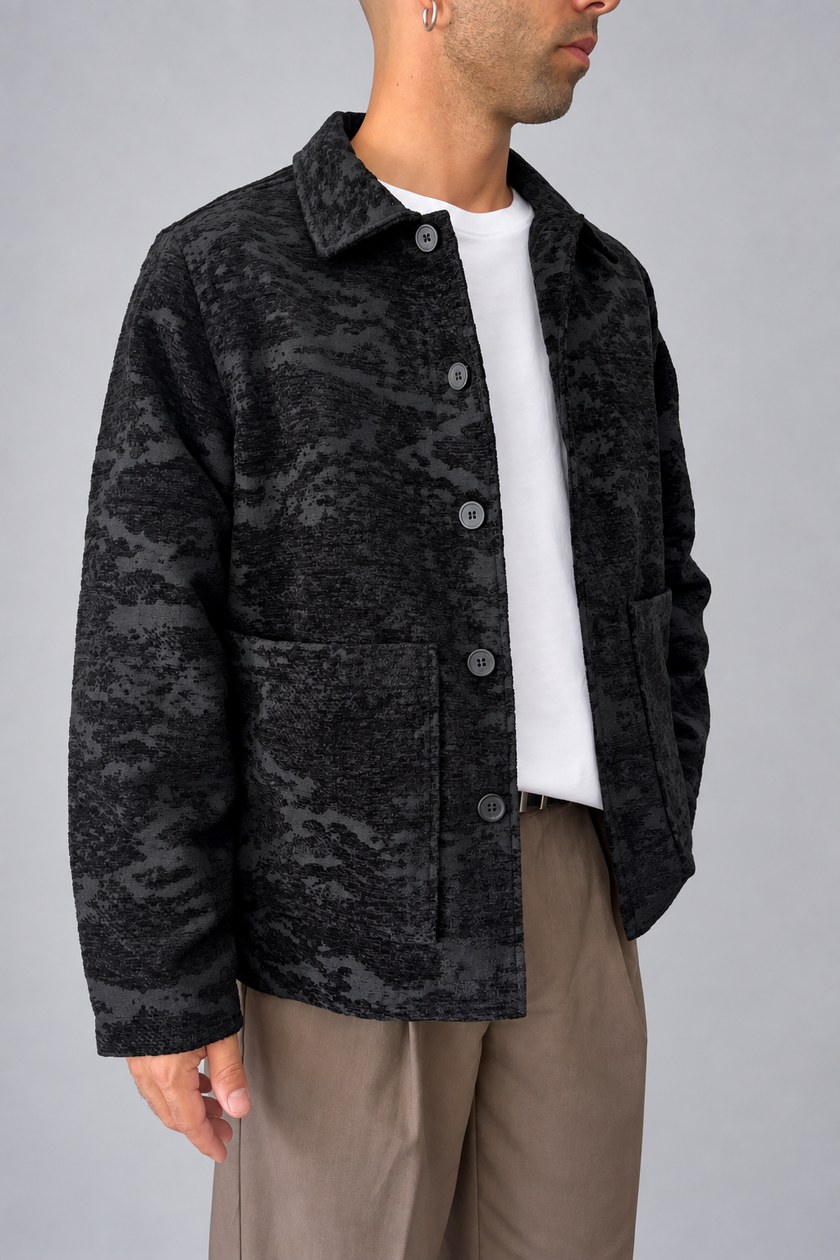 Giacca camicia in ciniglia WOODBIRD - 2636-911 NERO