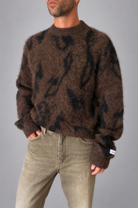 Maglione scribble DRDENIM - MIC BROWN BLACK