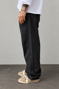 Jeans gessato DR DENIM - OMAR BARREL WASHED BLACK