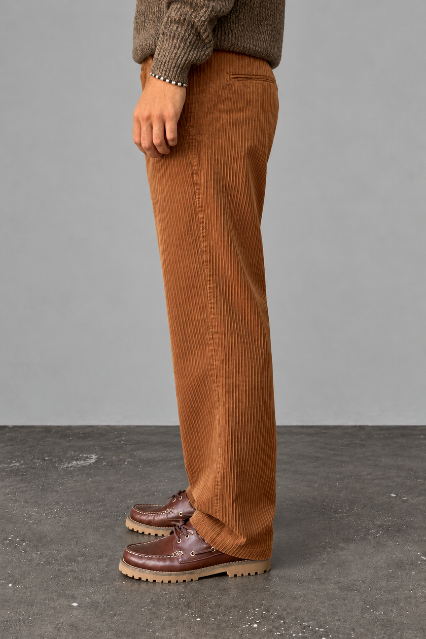 Pantalone palazzo velluto rocciatore SQUAD2 - BARRA CARAMEL
